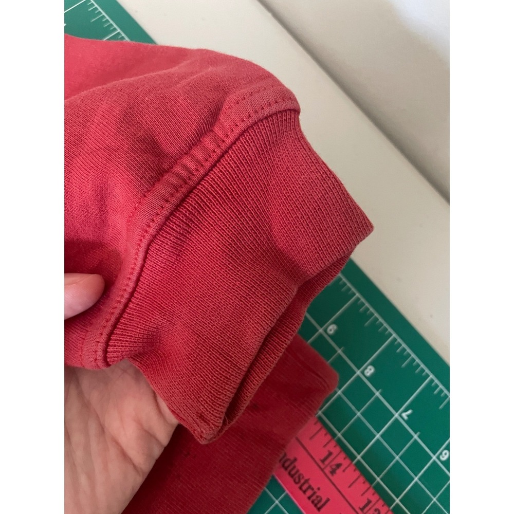 Vintage Y2k Quiksilver Mens Red Zip Up Hoodie Sweatshirt Distressed Logo Size 14 - Picture 10 of 11